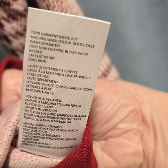 Christian Siriano Wine and Cream Knit Cardigan With Pearl Buttons Size Large - Picture 4 of 12